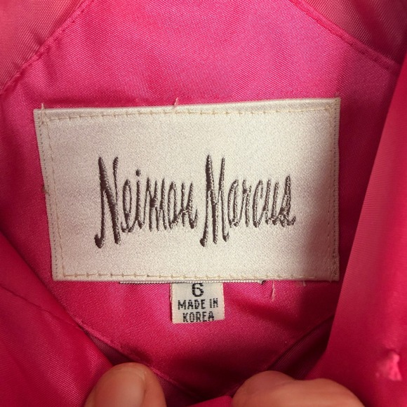Neiman Marcus Sz 6 Princess Pink Oversized Trench Raincoat Nylon Water Resistant - Picture 2 of 12